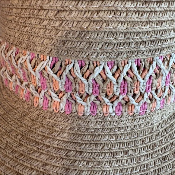 August Hat Company Wide Brimmed Paper Straw Floppy Sun Hat OSFM - Picture 5 of 7